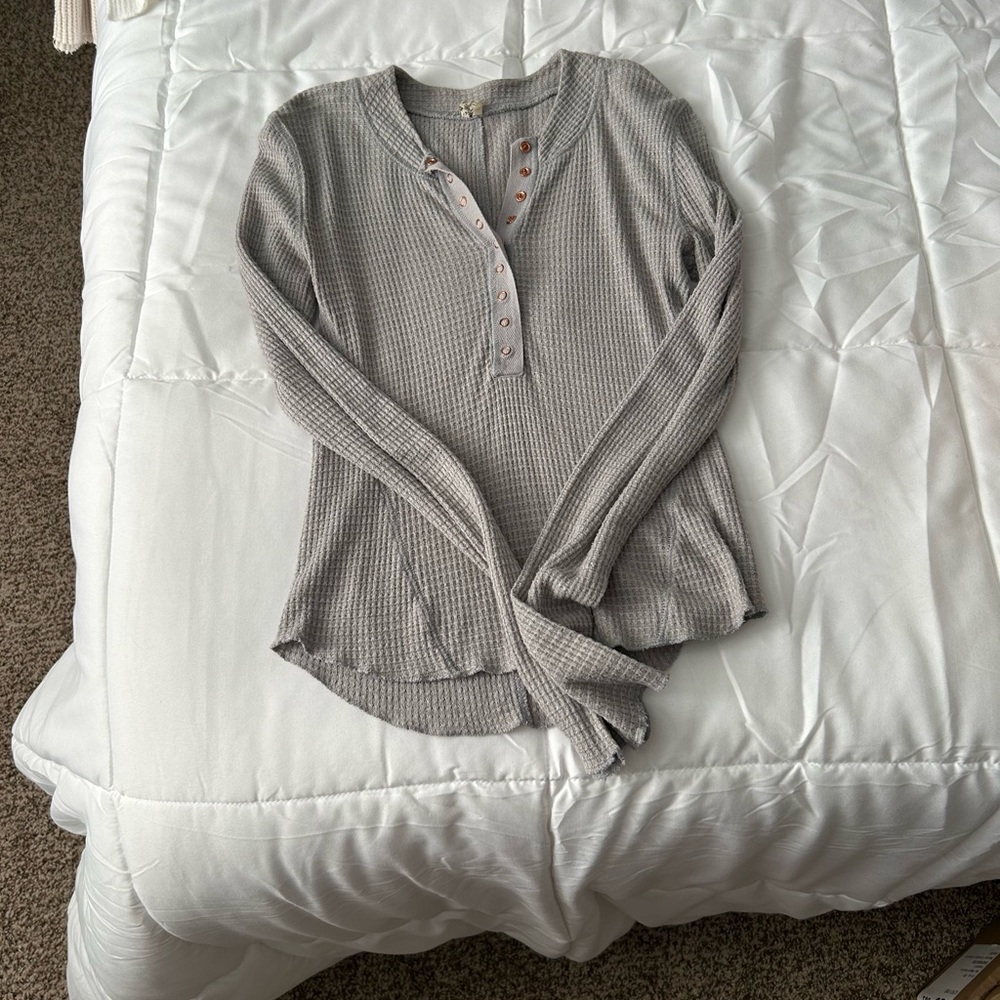 Grey Henley Long sleeve top